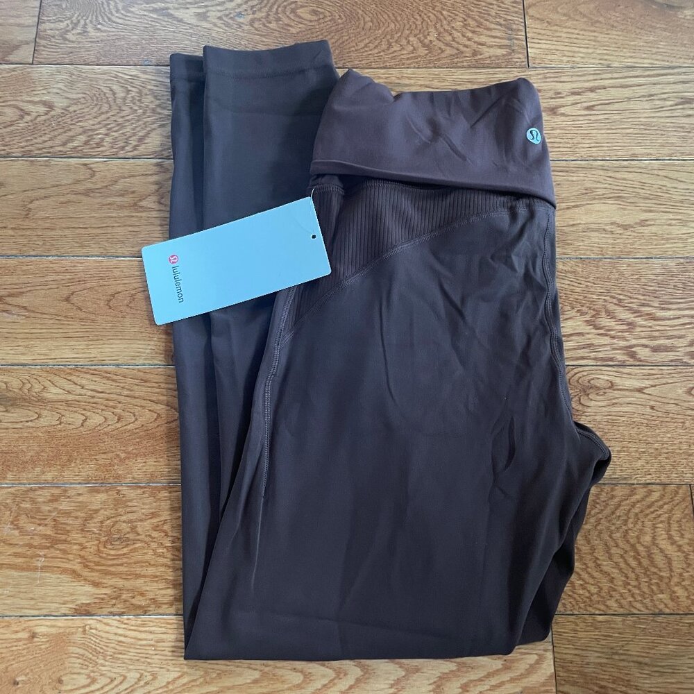 NWT Lululemon Groove Nulu Foldover-Waist Flared Pant Size 8 LVCK Lava Cake Brown